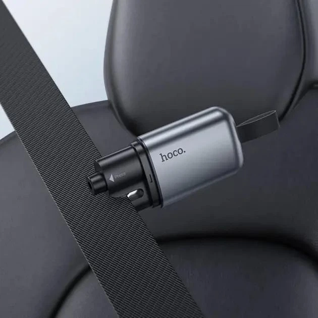 Автомобільний молоток Hoco ZP15 King Car Safety Hammer Grey - зображення 3