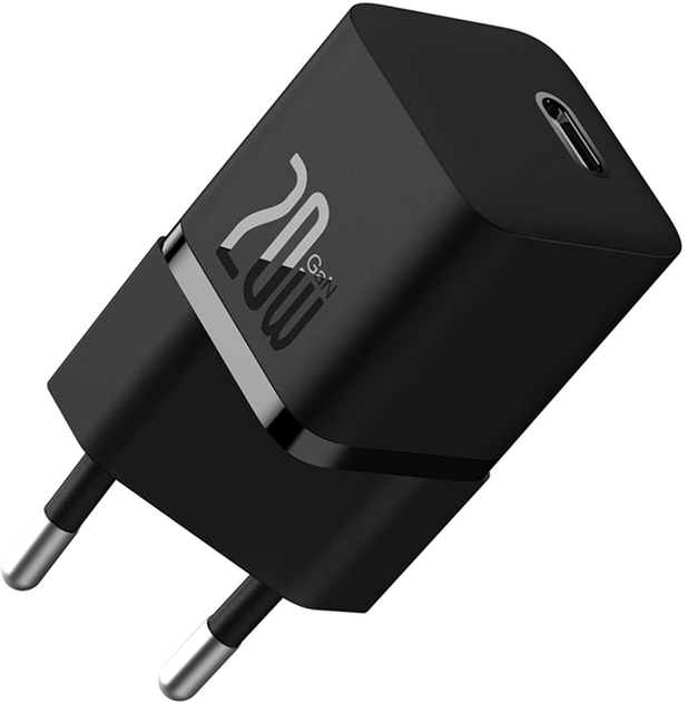 Сетевое зарядное устройство Baseus GaN5 Fast Charger(mini) 1C 20W EU Black - Фото 1 Сетевое зарядное устройство Baseus GaN5 Fast Charger(mini) 1C 20W EU Black - изображение 1