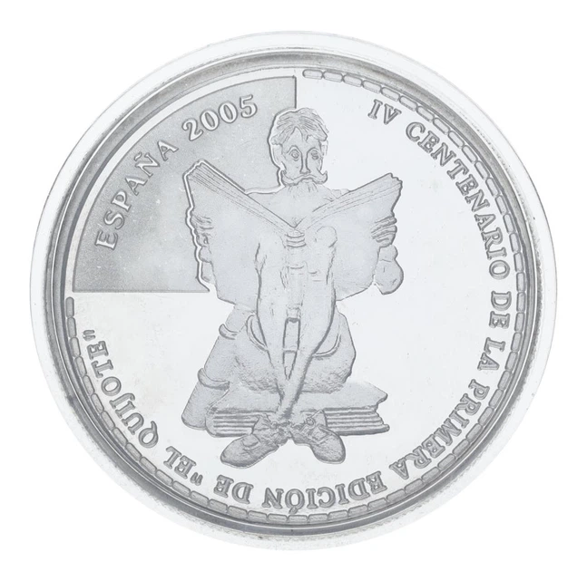 Монета Испания 10 евро 2005 Серебро UNC М. Сервантес - 400 лет роману Дон Кихот - Фото 1 Монета Испания 10 евро 2005 Серебро UNC М. Сервантес - 400 лет роману Дон Кихот - изображение 1