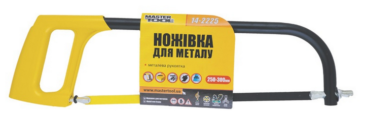Ножовка по металлу Mastertool 250-300 мм металлическая ручка (14-2225) - Фото 2 Ножовка по металлу Mastertool 250-300 мм металлическая ручка (14-2225) - изображение 2