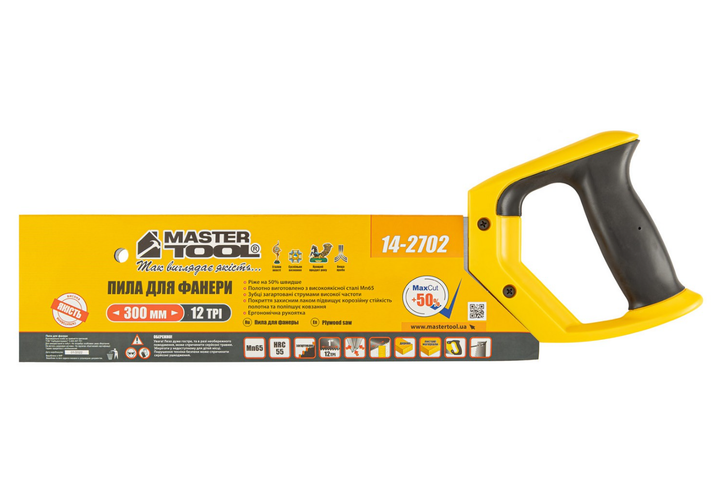 Ножівка для фанери Mastertool 300 мм x 12T x 3D (14-2702) - Фото 2 Ножівка для фанери Mastertool 300 мм x 12T x 3D (14-2702) - зображення 2