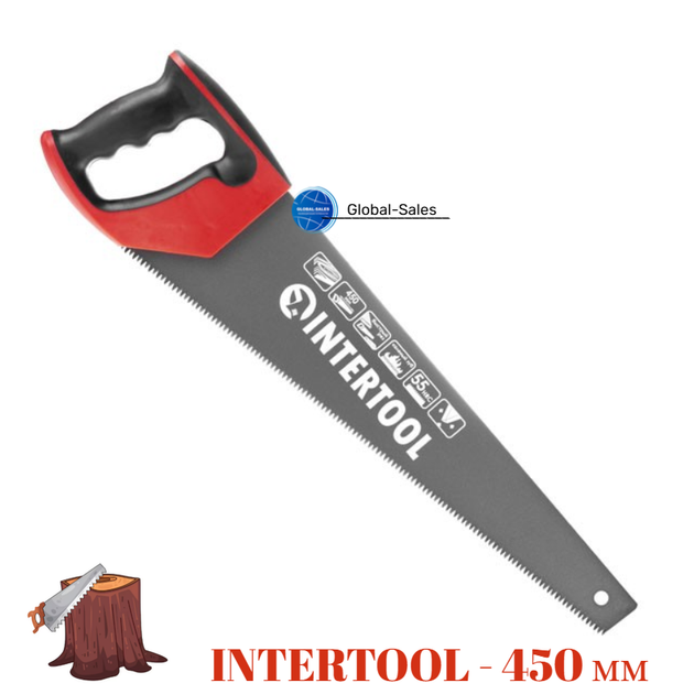 Ножовка по дереву Intertool 450 мм тройная заточка 7T х 1" с тефлоновым покрытием (HT-3108) - Фото 1 Ножовка по дереву Intertool 450 мм тройная заточка 7T х 1" с тефлоновым покрытием (HT-3108) - изображение 1