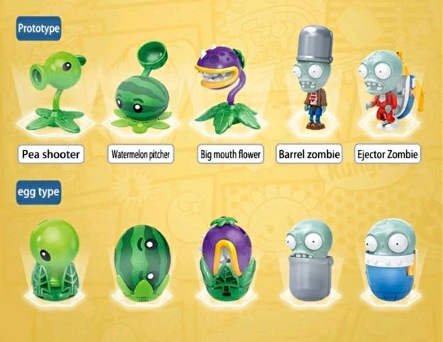 Набор Игрушек Трансформер Растения против Зомби 5 шт Игровой Набор