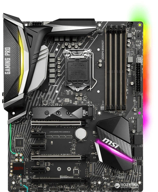Материнская плата MSI Z370 Gaming Pro Carbon AC (s1151, Intel Z370, PCI-Ex16) - Фото 1 Материнская плата MSI Z370 Gaming Pro Carbon AC (s1151, Intel Z370, PCI-Ex16) - изображение 1