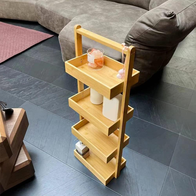Многоуровневая полка из бамбука для ванной комнаты 28×18×84см (JDT-0846355) - изображение 4