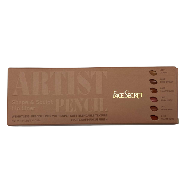 Набор карандашей для губ 6 нюдовых оттенков Face Secret Artist Pencil коричневый (JDT-0846541) - изображение 5