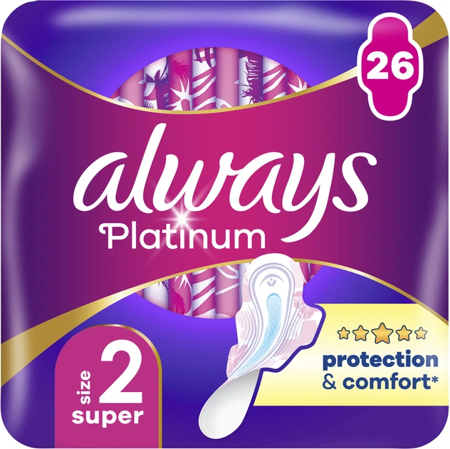 Гігієнічні прокладки Always Platinum Super (Розмір 2) 26 шт (8001841913841) - зображення 1
