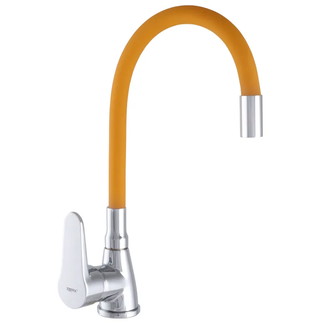 Смеситель для кухни ZERIX SOP7 146 с оранжевым гибким изливом (ZX2657) - Фото 1 Смеситель для кухни ZERIX SOP7 146 с оранжевым гибким изливом (ZX2657) - изображение 1