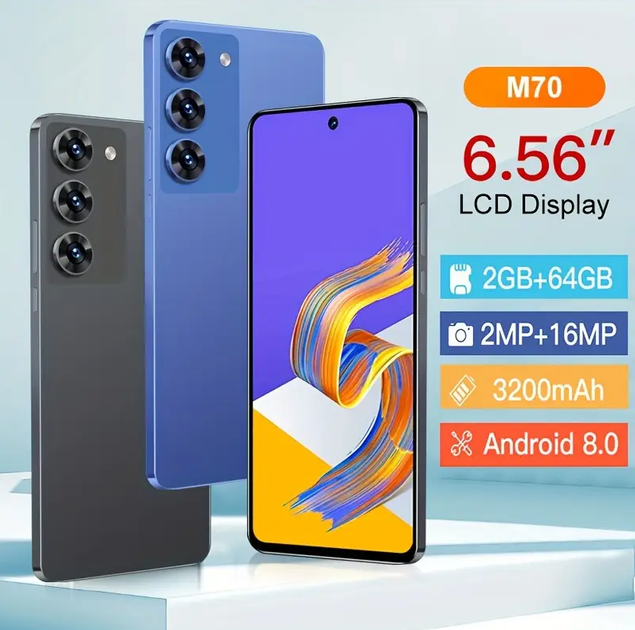 Мобільний телефон Aidekunlin M70 Android 8.0 2Gb RAM 64Gb ROM 3200mAh на дві сім картки Сірий - Фото 5 Мобільний телефон Aidekunlin M70 Android 8.0 2Gb RAM 64Gb ROM 3200mAh на дві сім картки Сірий - зображення 5