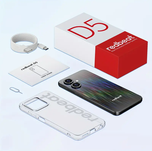 redbeat D5 128BG SIMフリーです Смартфон Android 14 RAM 6Gb Redbeat D5 з батареєю на 5000 mah на