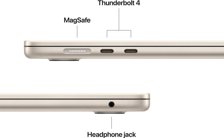 Laptop Apple MacBook Air 15.3" M4 16/256GB 2025 (MW1J3RU/A) (QWERTY+cyrylica) Starlight - obraz 7
