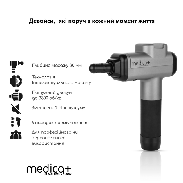 Перкуссионный ручной массажер для тела и мышц Medica+ MassHand Pro 6.0 - изображение 3