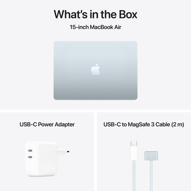 Laptop Apple MacBook Air 15.3" M4 16/512GB 2025 (MC7C4RU/A) (QWERTY+cyrylica) Sky Blue - obraz 11