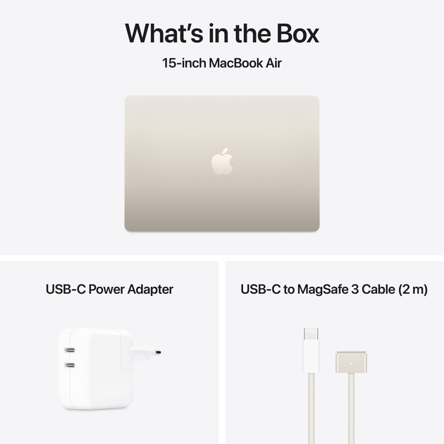 Ноутбук Apple MacBook Air 15.3" M4 16/512GB 2025 (MW1K3RU/A) (QWERTY+кирилиця) Starlight - зображення 11