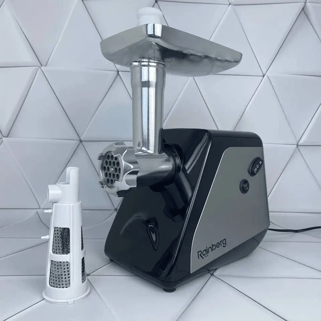 Электрическая мясорубка с соковыжималкой и насадкой для ковбас 3800W Rainberg RB-676 Черный - Фото 7 Электрическая мясорубка с соковыжималкой и насадкой для ковбас 3800W Rainberg RB-676 Черный - изображение 7