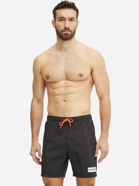 Пляжні шорти чоловічі Napapijri V-Box Logo NP0A4IBK0411 2XL Чорні (198265072181) - зображення 3