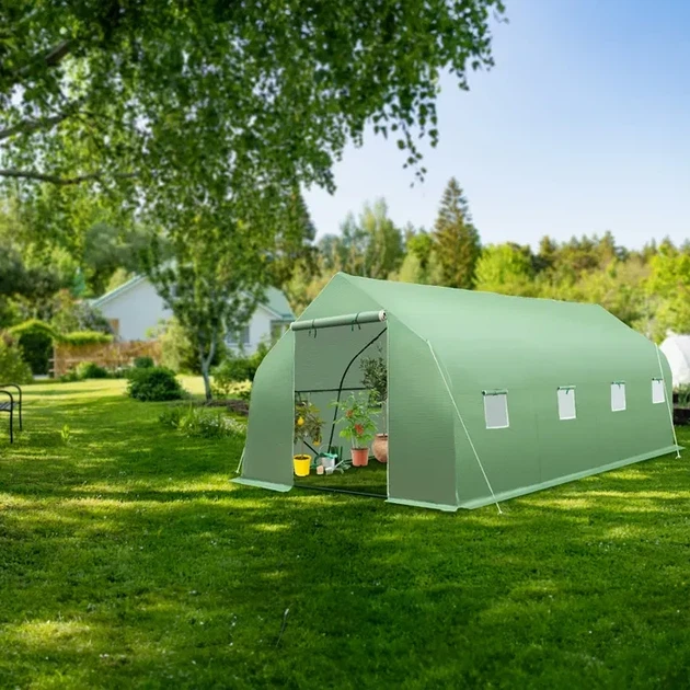 Плівковий теплиця у формі намету 18 m2 600 x 300 x 205 см - зображення 2