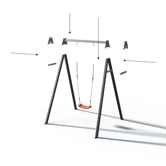 Каркас для детских качелей WCG 1 Elite 60х60 Play Frame + Качели «Гнездо аиста» прямоугольная 1200х800 - изображение 3