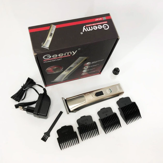 Машинка для стрижки Gemei GM-657 бездротова з комплектом насадок, Перукарські машинки - зображення 5