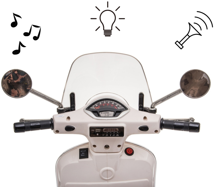Pojazd elektryczny Milly Mally Vespa GTS Super Biały (5901761129779) - obraz 6