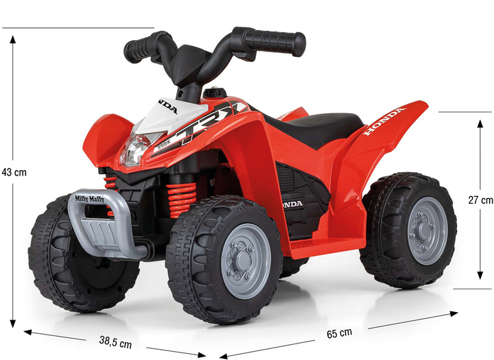 Pojazd elektryczny Milly Mally Quad Honda ATV Czerwony (5901761128086) - obraz 8