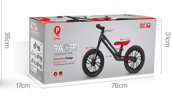 Rowerek biegowy Qplay Racer Czarny (5061047480830) - obraz 8