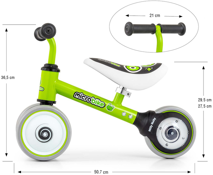 Rowerek biegowy Milly Mally Pojazd Micro Plus Frog (5901761129519) - obraz 8