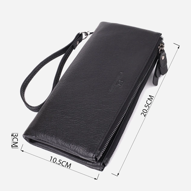 Кошелек женский для карточек из натуральной кожи ST Leather Accessories leather-23111 Черный - изображение 3