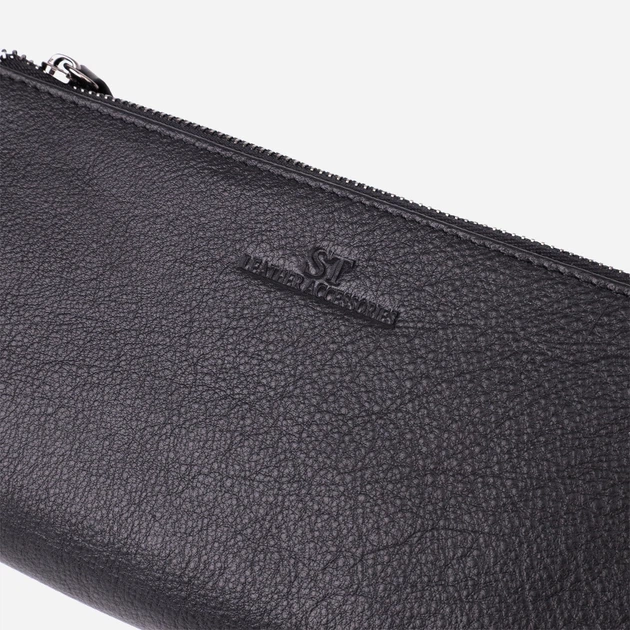 Кошелек женский для карточек из натуральной кожи ST Leather Accessories leather-23111 Черный - изображение 7