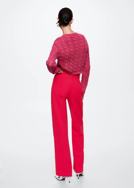 Штани MANGO Maca Straight Suit Фуксія 32 37085145 - Фото 2 Штани MANGO Maca Straight Suit Фуксія 32 37085145 - изображение 2
