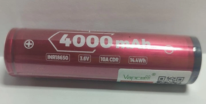 Акумулятор Vapcell N40 18650 4000 мА·год 10 А із захистом - зображення 4