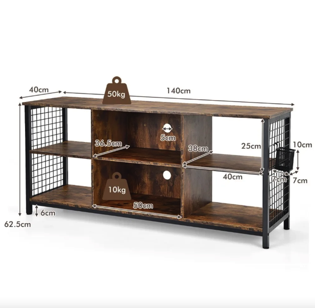 Тумба під ТВ Costway Ketrin в стилі Loft - зображення 4