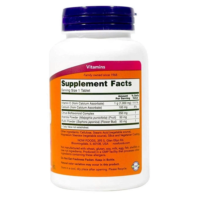 Витамин С аскорбат Now FoodsVitamin C-1000 Complex 90 таблеток в упаковке (ARE-574432) - изображение 2