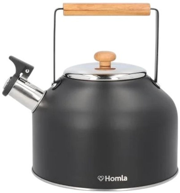 Czajnik Homla Hans czarny z drewnianym uchwytem 2.5 l (5902869990728) - obraz 1
