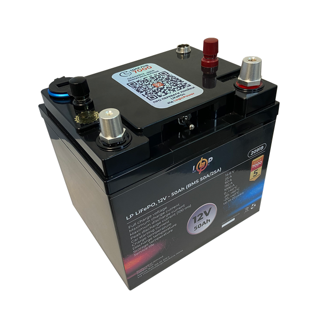 Акумулятор LP LiFePO4 12V-50Ah (BMS 50A/25А) універсальний пусковий із зарядним пристроєм - Фото 5 Акумулятор LP LiFePO4 12V-50Ah (BMS 50A/25А) універсальний пусковий із зарядним пристроєм - зображення 5