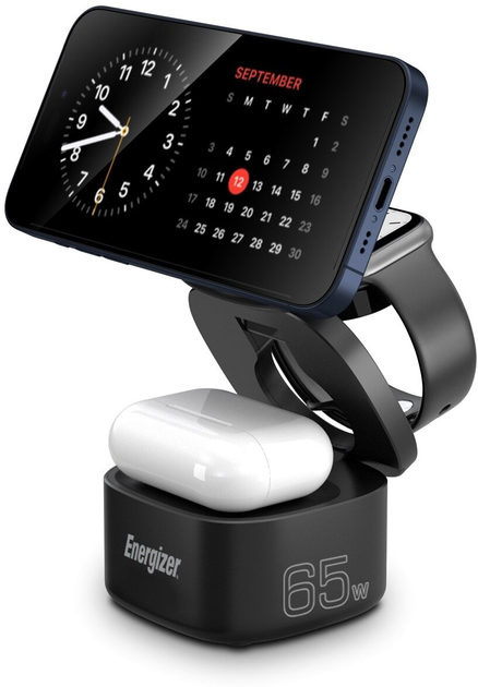 Bezprzewodowa stacja ładująca Energizer Wireless Charger 65W QI + Magnet (Stand) + PC (WCP-311) - obraz 4