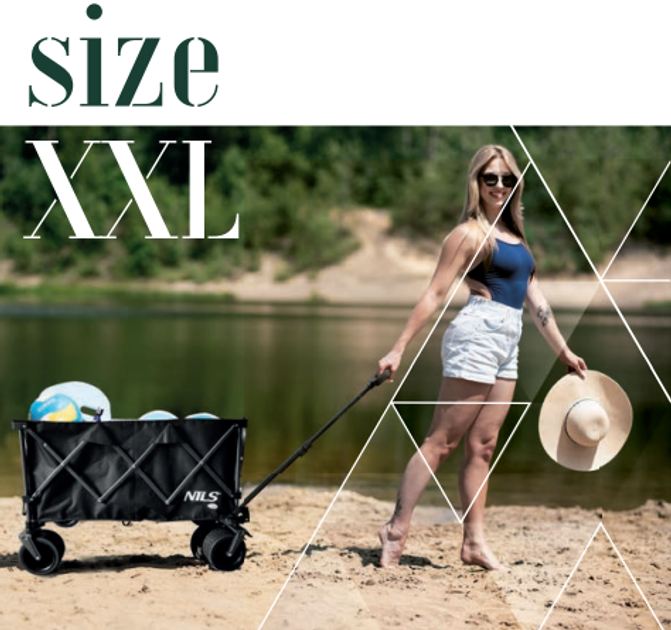 Туристичний візок Nils Camp NC2604 XXL 180 L Чорний (5908261680397) - зображення 5