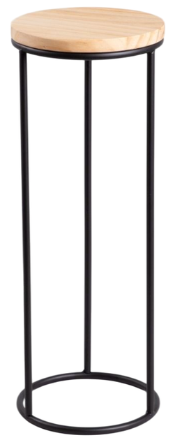 Stojak na kwiaty HOMLA Ddedoni metalowy czarny okrągły 23.5 x 66.5 cm (5906496733468) - obraz 1