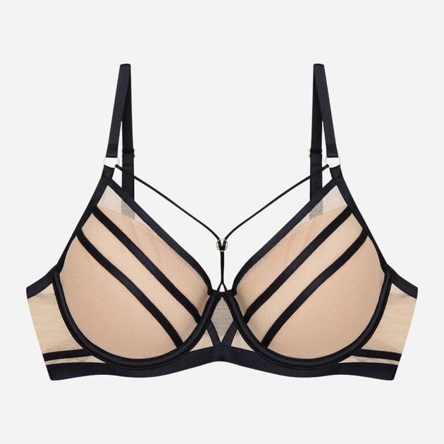 Biustonosz damski Push Up z fiszbinami Esotiq Blanca 41677-61X 75E Czarny z beżowym (5903972551455) - obraz 11