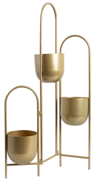 Stojak na kwiaty HOMLA Floero metalowy złoty 49 x 14 x 80 cm (5906496727580) - obraz 1