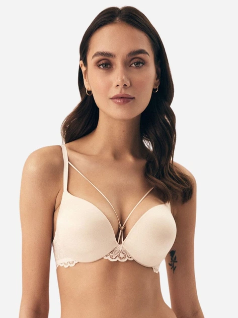 Бюстгальтер Push-up ущільнений Esotiq Korin 42362-01X 65C Кремовий (5903972395240) - зображення 7