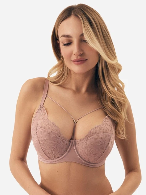 Бюстгальтер з кісточками мереживний Esotiq Korin 42363-39X 70H Темно-рожевий (5903972395462) - зображення 6