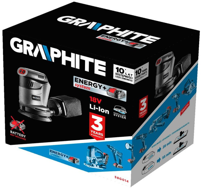 Ексцентрикова шліфувальна машина Graphite 58G014 без акумулятора та зарядного пристрою (5902062035424) - зображення 4