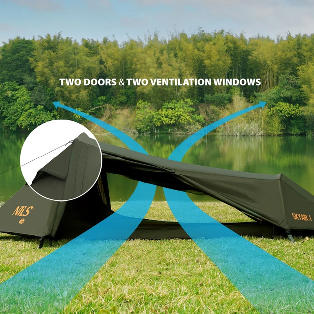 Намет кемпінговий Nils Camp Ultra Light Skyair 1 NC2501 Green (5908261680045) - зображення 14