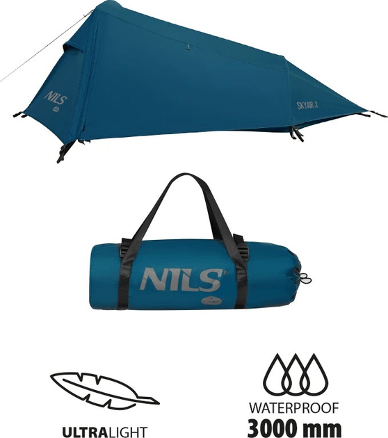 Намет кемпінговий Nils Camp Ultra Light Skyair 2 NC2502 Blue (5908261680052) - зображення 3