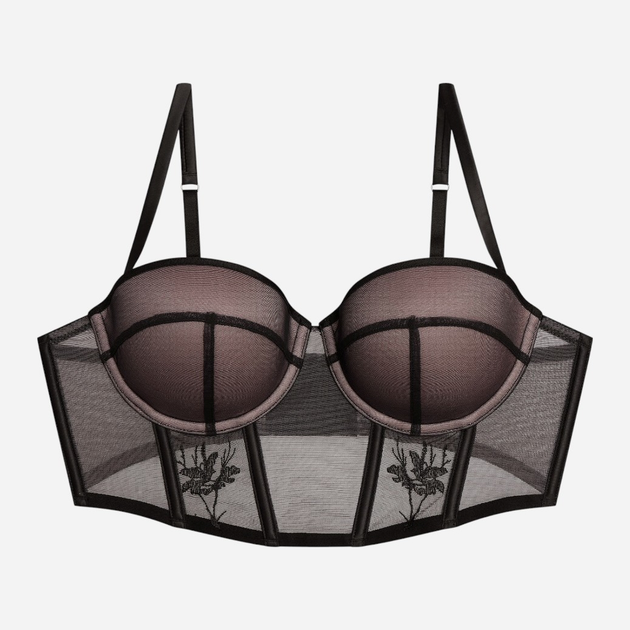 Biustonosz damski Push Up z fiszbinami Esotiq Barely 42458-61X 85B Czarny s beżowym (5903972515693) - obraz 10
