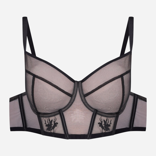 Biustonosz damski Push Up z fiszbinami Esotiq Barely 42459-61X 70E Czarny s beżowym (5903972515310) - obraz 6