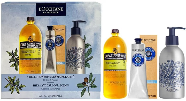 Zestaw kosmetyków do pielęgnacji ciała L'occitane Shea Hand Care Collection Mydło w płynie w zmiennym bloku Verbena 500 ml + Krem do rąk Shea Butter 75 ml + Mydło w płynie En Provence 250 ml (3253581776322) - obraz 2