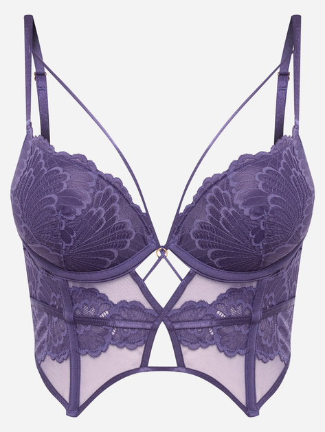 Бюстьє Push-up з кісточками мереживне Esotiq Bari 42509-59X XL Темно-синє (5903972526781) - зображення 6