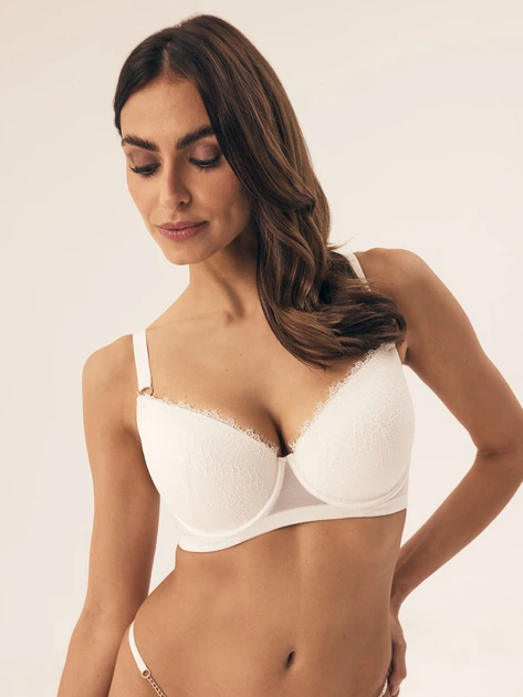 Бюстгальтер Push-up з кісточками мереживний Esotiq Bonjour 42518-00X 70F Білий (5903972528891) - зображення 10